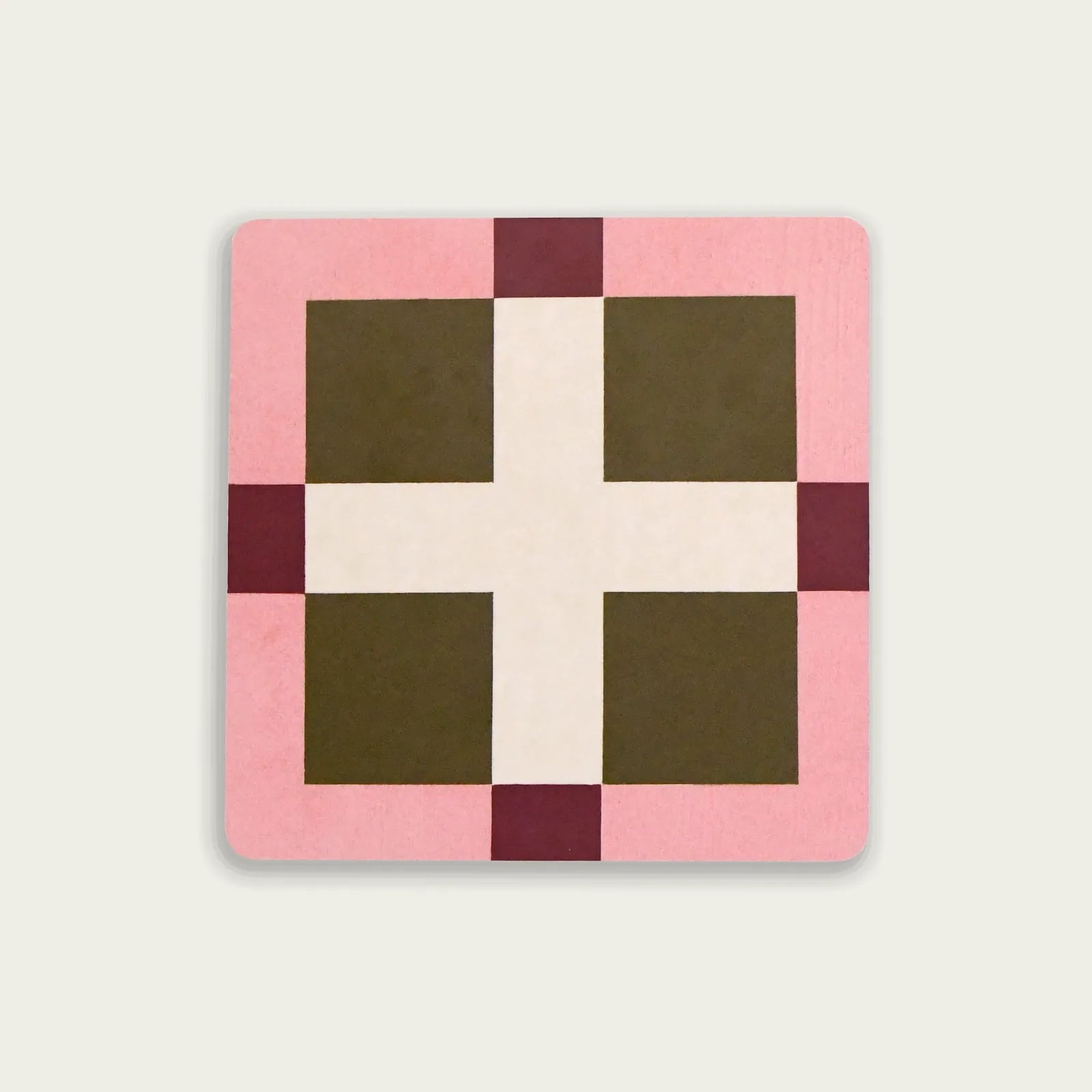 Underlägg - rutan rosa