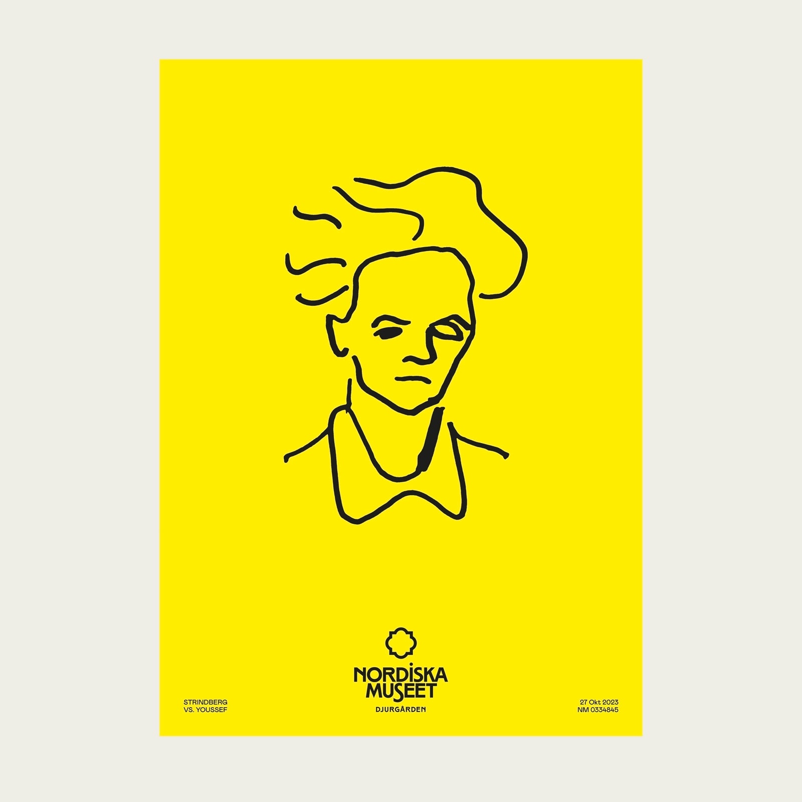 gul-affisch-med-august-strindberg-tecknad-med-svart-penna