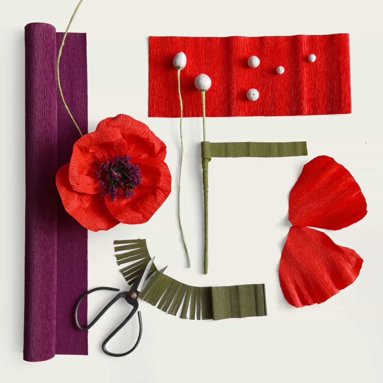 materialsats-pappersblomma-vallmo-diy